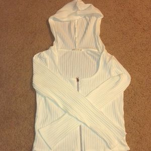 White ribbed hoodie / Shopsweetmayhem
